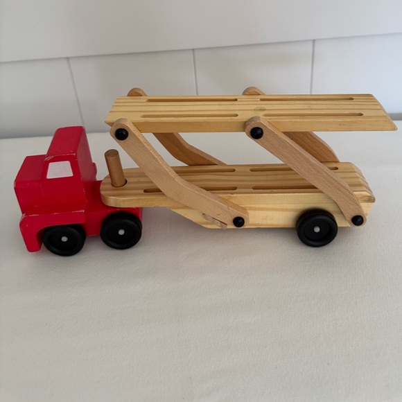 Vintage Melissa and Doug Carrier Wooden Truck Trailer Kids Classic Toy - Picture 1 of 4